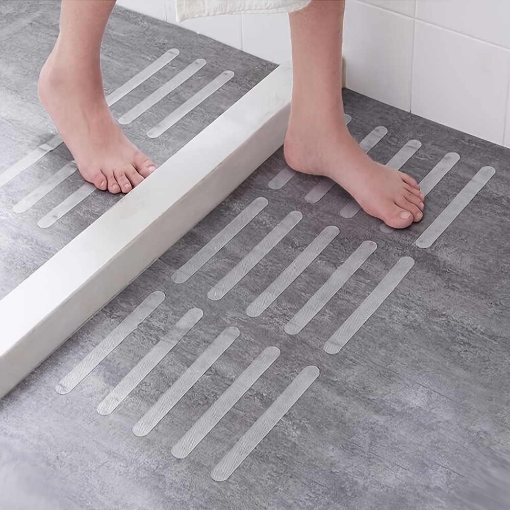 Image of 24pcs Clear Anti-slip Tape, 0.8 Inch X 9.8 Inch, Bathroom, Transparent Grip Tape Non-slip Adhesive Tape Indoor/outdoor Stair, Tubs, Boats, Swimming Pool
