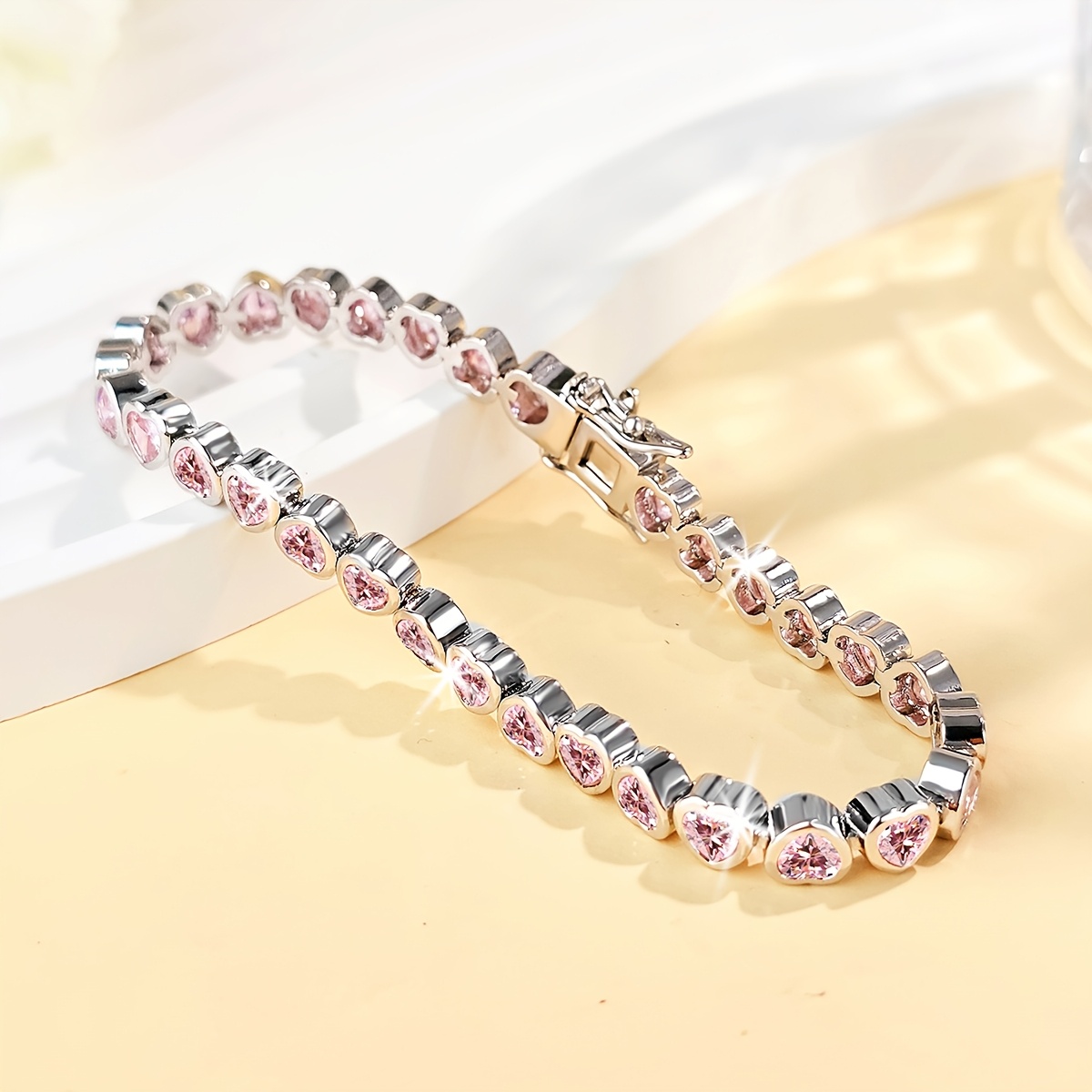 Romantic Pink Heart Bracelet - Perfect Holiday Gift