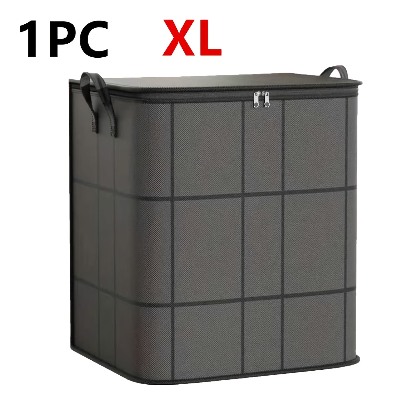 TEMU 1pc New Large-grid Wardrobe Organizer Moving Bag, Striped Foldable Clothes Organizer Moving Bag. Multiple Models , Seasonal Quilt Storage And