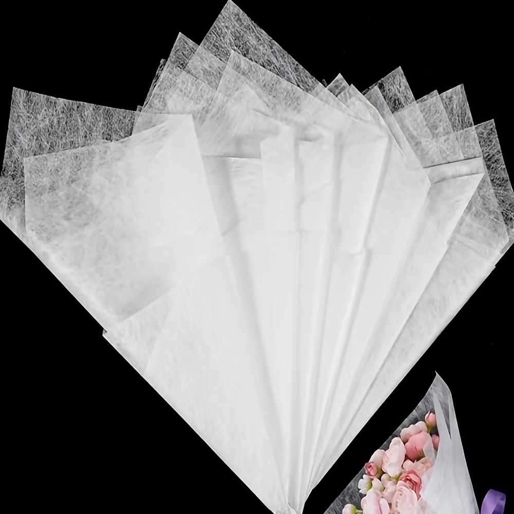 E-shop 44 Blatt wasserdichtes florales Geschenkpapier | Koreanischer Stil, Kordelzugfutter, dünnes Papier für Blumensträuße, Geschenkverpackung, ideal
