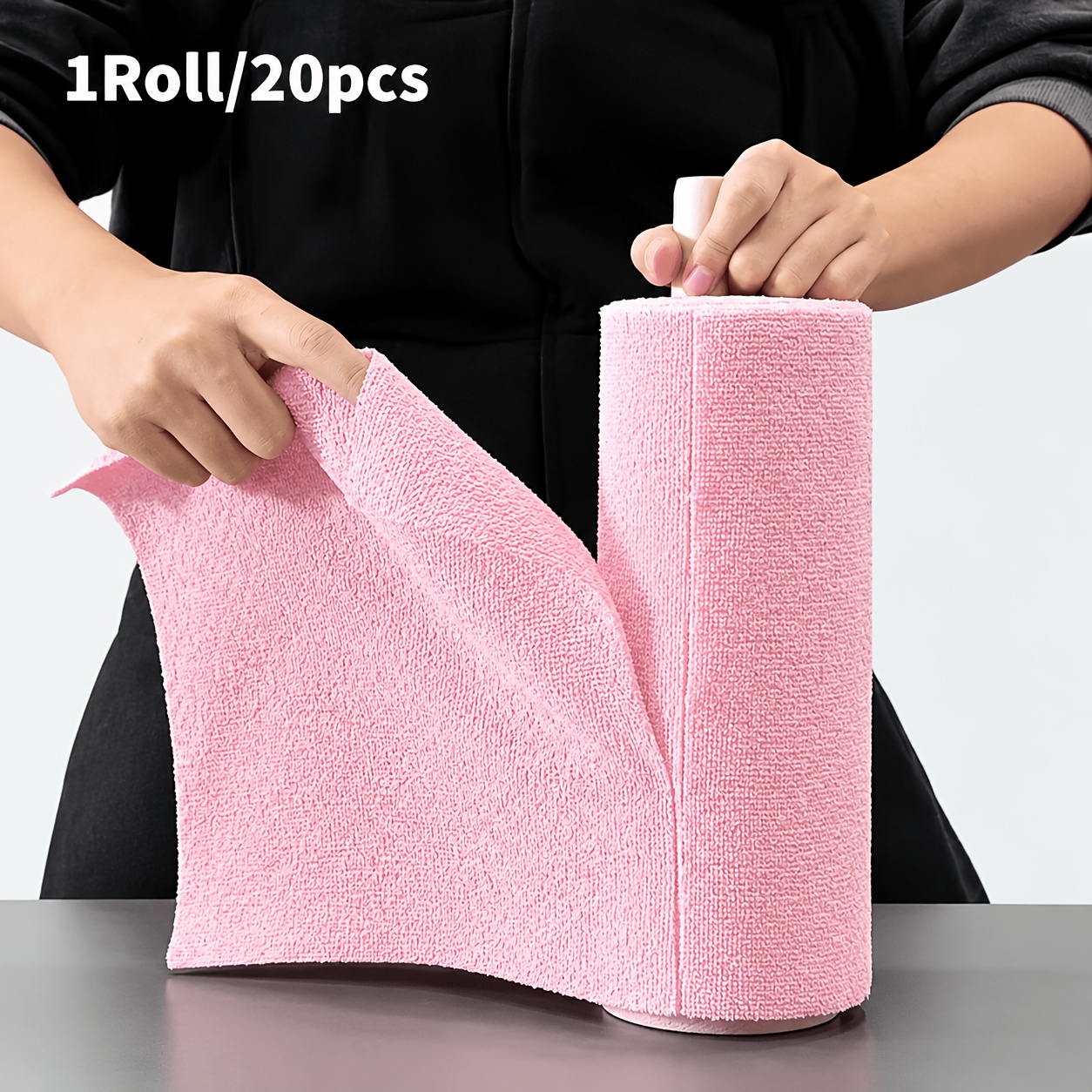 TEMU 1 Roll 4.0 Meters Reusable Cleaning Wet Wipes, Household Kitchen Rags, Microfiber Towel Roll, Kitchen Dish Cloths, Towel Alternatives, Cleaning