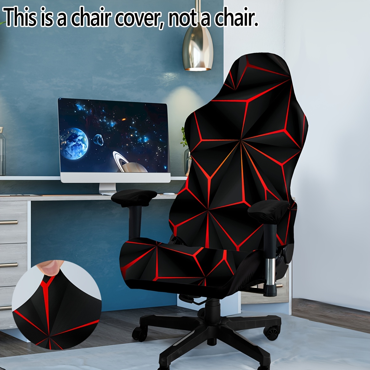 TEMU Housses de chaise de bureau et de gaming, style de unique, ensemble de housses de chaise de bureau lavables et haute élasticité, convient aux