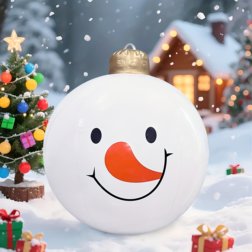 Image of 1 Giant Snowman Christmas Ball, Holiday Party Decoration Ball, Suitable For Christmas Porch Lawn Yard Decoration Gift