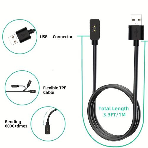 compatible for xiaomi for smart band 8 8 pro 9 9 pro 9 nfc for redmi watch 5 lite watch watch 4 magnetic charger magnetic usb charging cable flat smartwatch charger