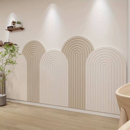 arch felt board wall stickers bedroom decoration photo wall background 2pcs set light camel and dark camel bedroom living room dorm decoration background board photo message display board