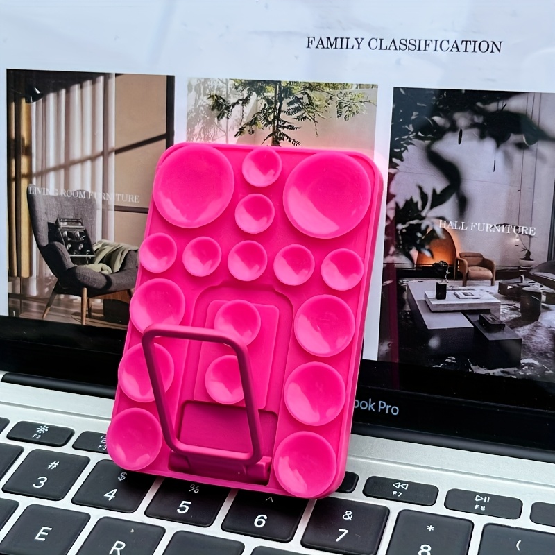 TEMU 1pc Multi-functional Silicone Suction Cup Phone Holder, Used As A Suction Cup Or An Openable Stand, Universal Model