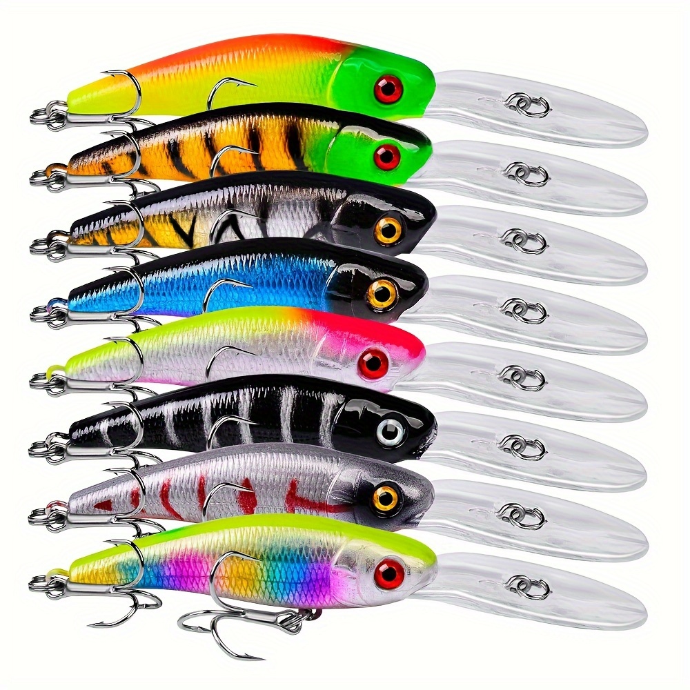 TEMU 8pcs Sinking Minnow Fishing Lures Jerkbait Pike Carkbait Swimbait Quality Hard Bait