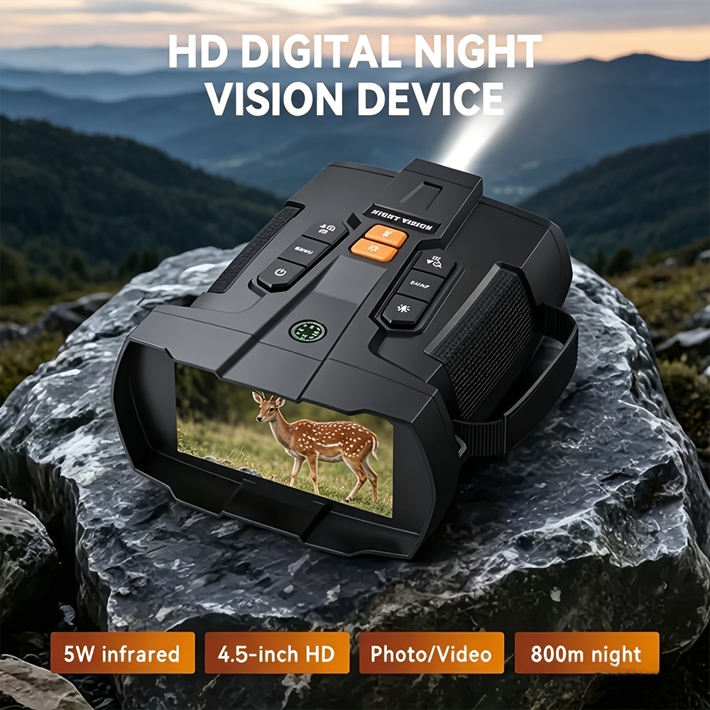 Image of Upgraded 4k Ultra , With Tactical Light, Dual-lens Infrared Night Vision Binoculars, 4.5" Hd Large Screen, Full With Photo And Video, Built-in 5000mah Battery, For Bird Watching, Hunting