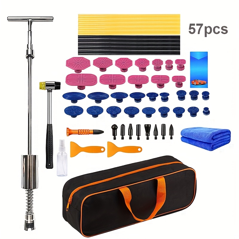 Auto Sheet Metal Dent Repair Tool 2in 1 -slide Hammer Puller Body Repair Tool For Vehicle Car Auto Universal Car Dent Repair Tool, Are 2 Package Options:lg57pcs And Lg19pcs