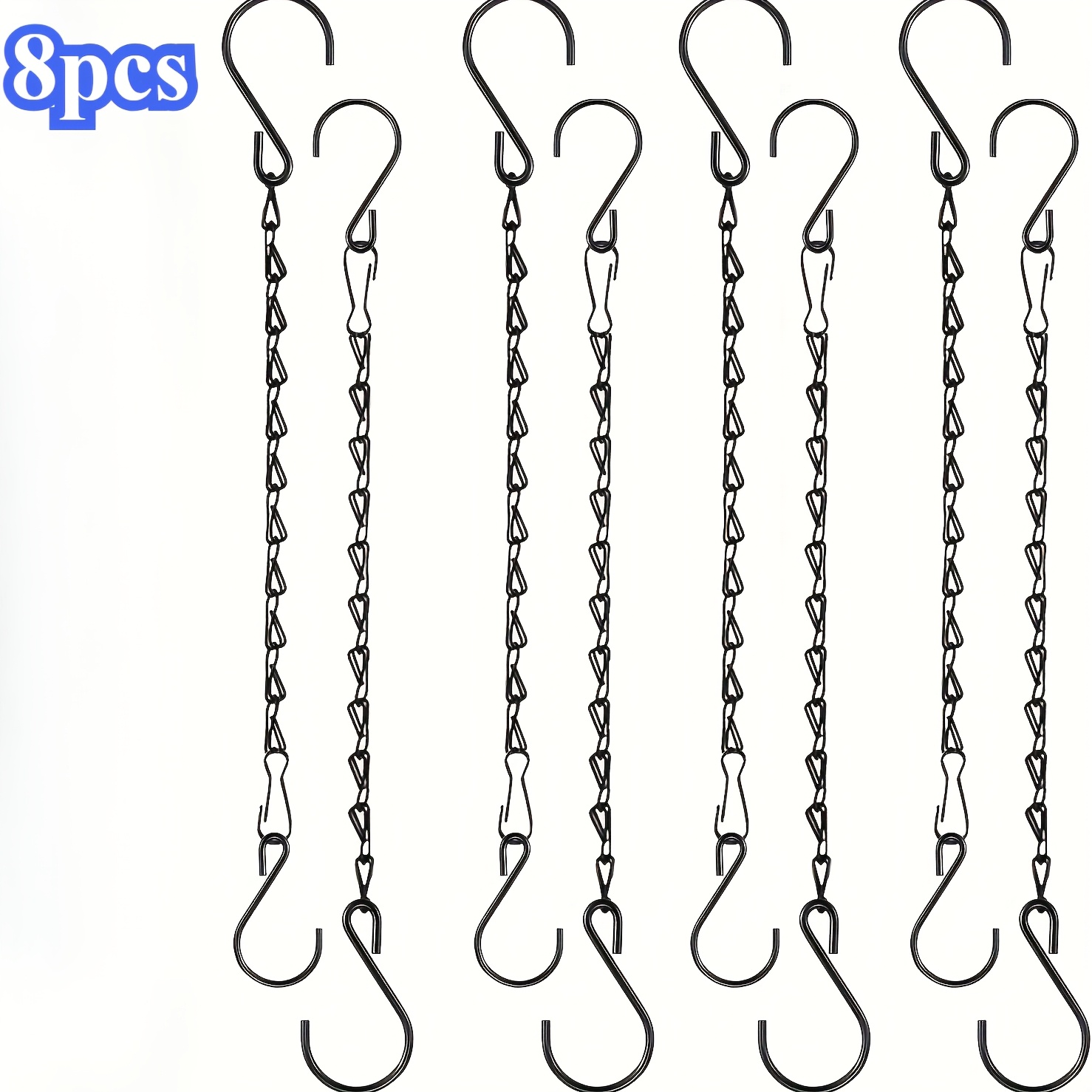 4/8pcs 10-inch Metal Plant Hanging Chains With S-hooks! Multipurpose Chain Hangers For Bird Feeders, Lanterns, Wind Chimes, & Indoor/outdoor Decorations