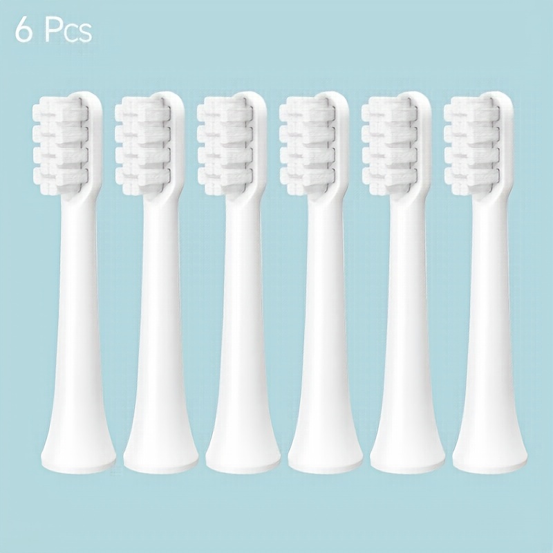 6pcs Aisu Soft Bristle Heads For Xiaomi T100 Electric Toothbrush - , Teeth, With Protective Bristles