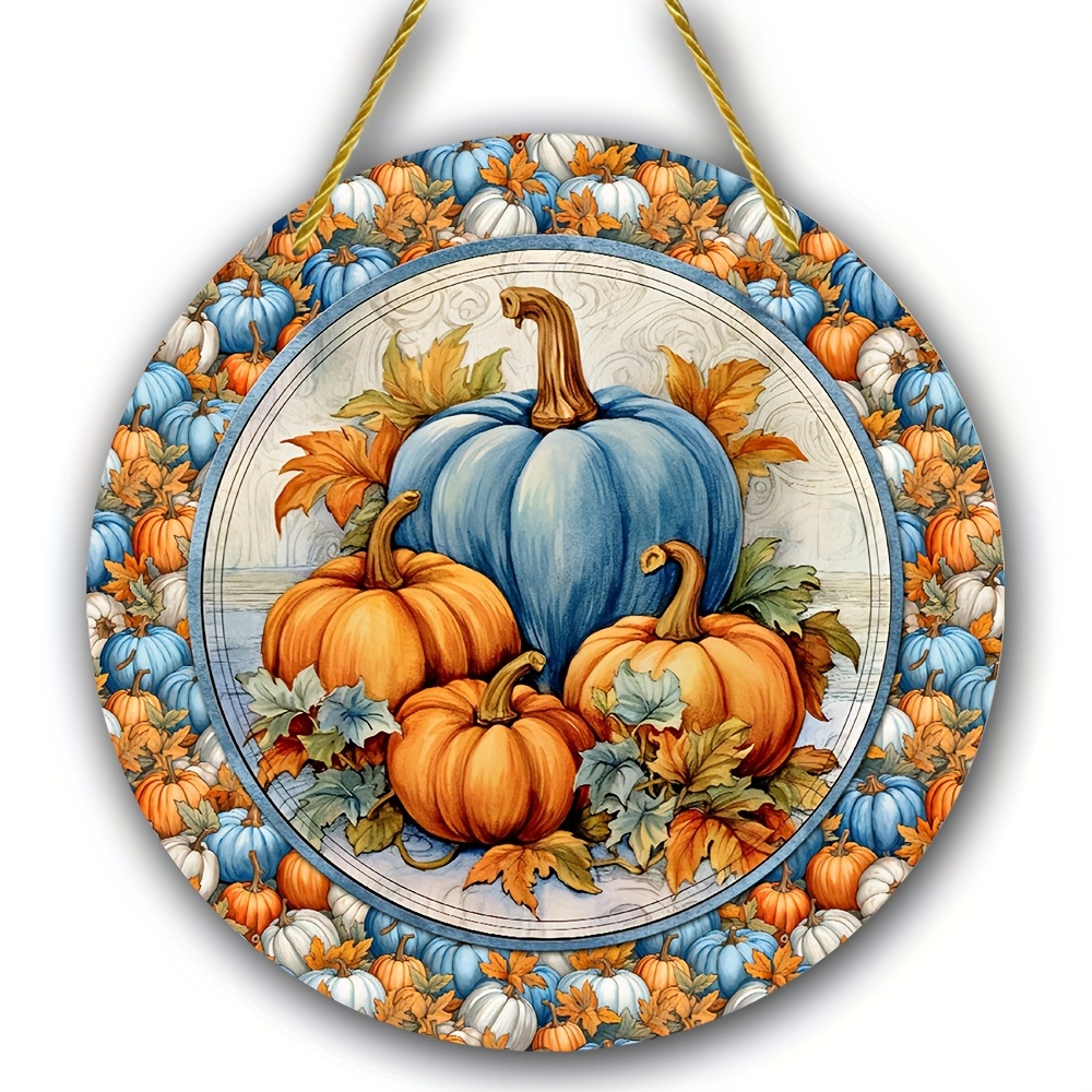 

Charming Pumpkin Metal Sign - 6"x6" Round Aluminum Fall Decor For Wreaths, Home, Farmhouse & Porch - Perfect Autumn Wall Art & Holiday Gift Fall Decorations For Home Pumpkin Decor