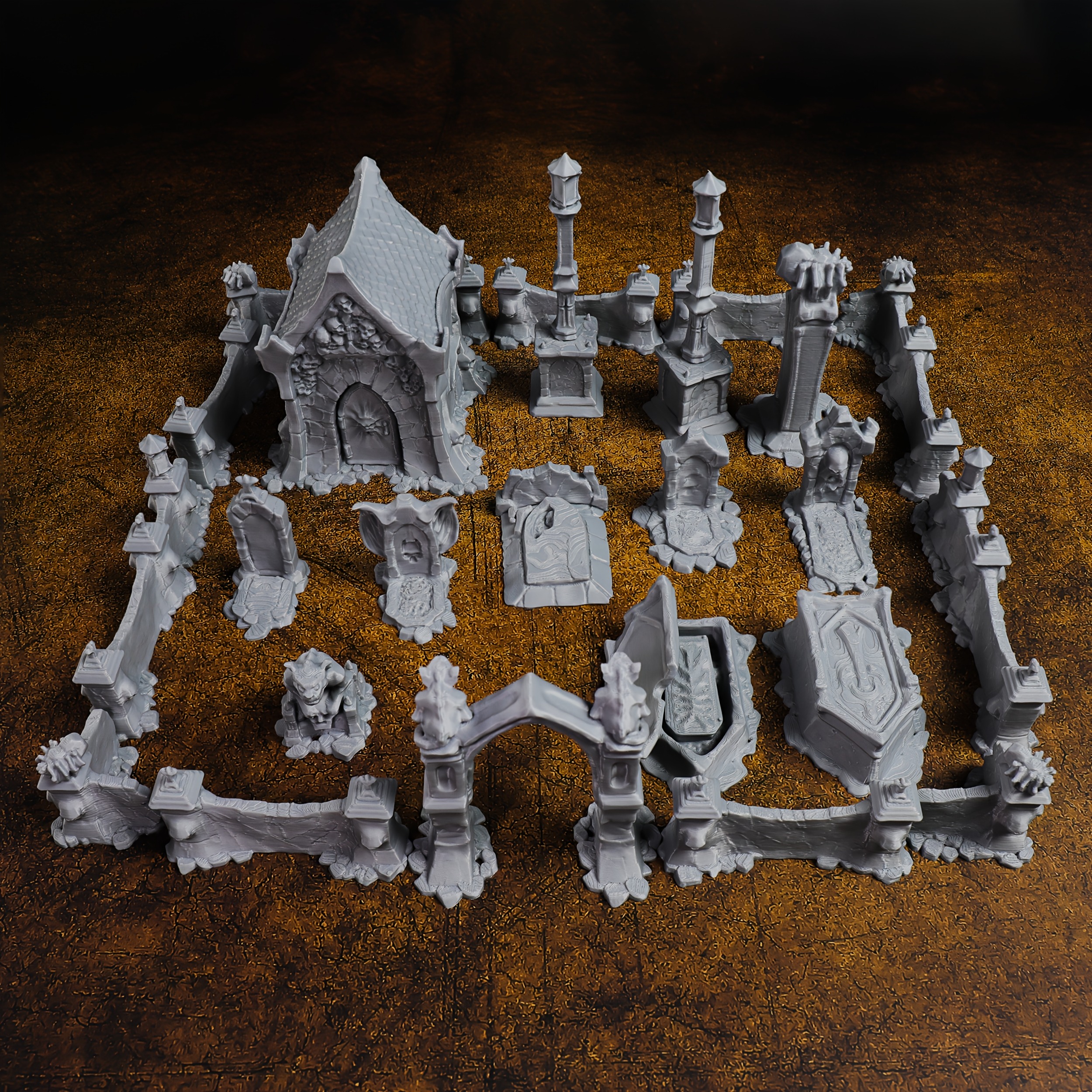 D&d Cemetery Terrain Suitable For 28mm Miniatures - Realistic Graveyard Scenery With Tombstones & Graveyards For Tabletop Rpg, Battles - Compatible With D&d Tabletop Roleplaying Game