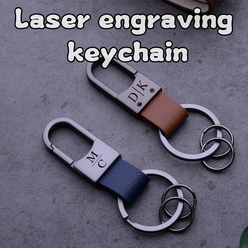 

1pc Laser Engraved Personalized Keychain With Letter Engraving, 1 Set Of Personalized Leather Keychain, Minimalist Belt Clip, Ideal Gift For Father's Day And Day