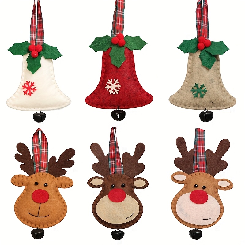 TEMU Ensemble de 6 pièces, décorations suspendues de sapin de Noël, pendentifs de et de cloche, adaptées pour décorer les salons, à manger, hôtels,