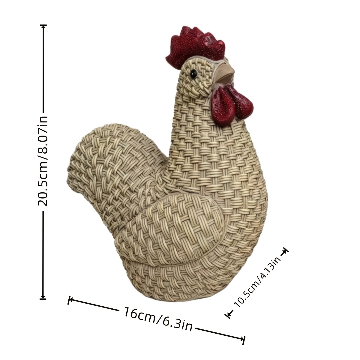 TEMU New Resin Rooster And Hen Statue With Vintage Distressed Effect - Suitable For Easter Decorations, Thanksgiving Arrangements, Courtyard Garden