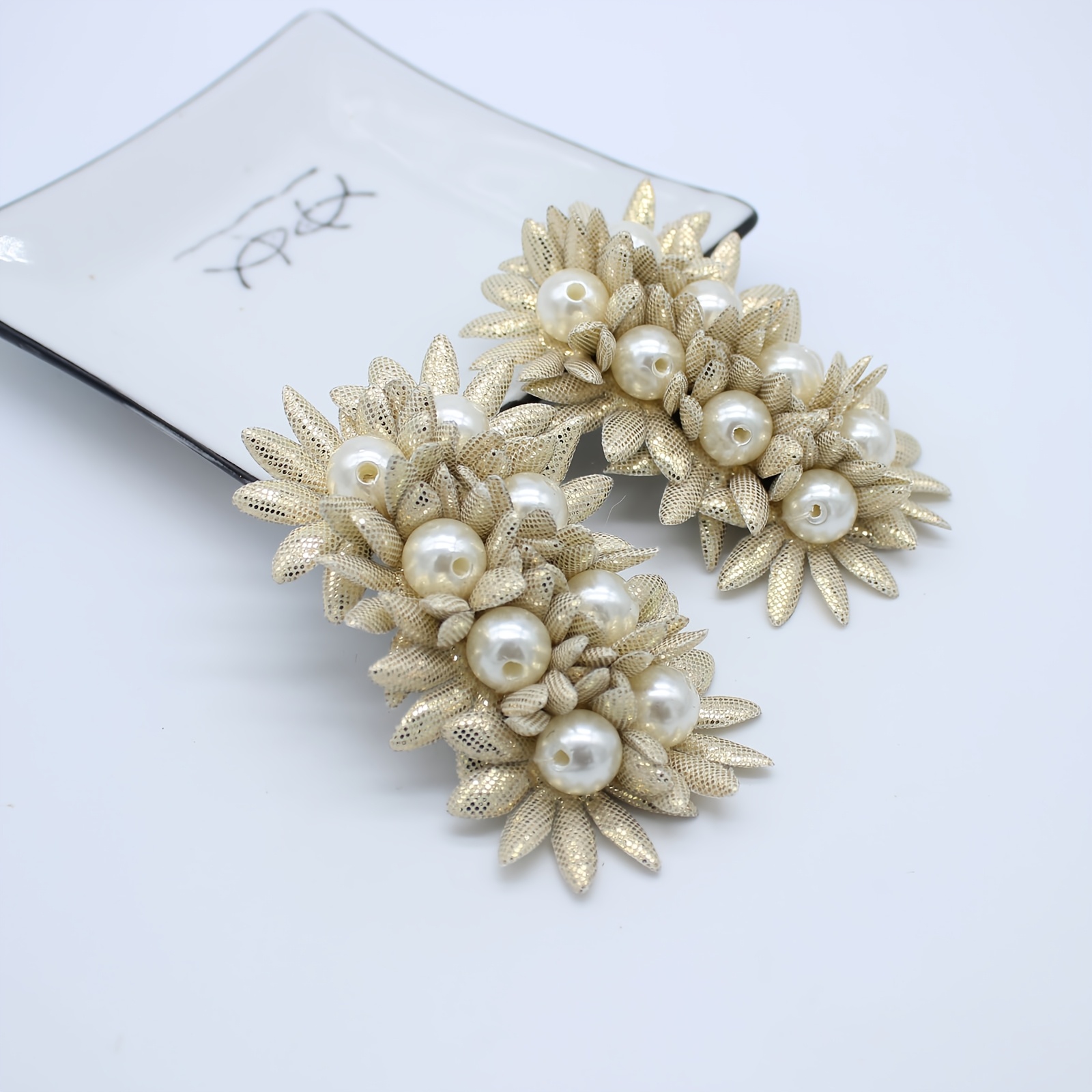 TEMU Accessori per scarpe e versatili in stile , fiori per scarpe a , parti di fiori con piccoli petali e perline, fibbie staccabili per scarpe,