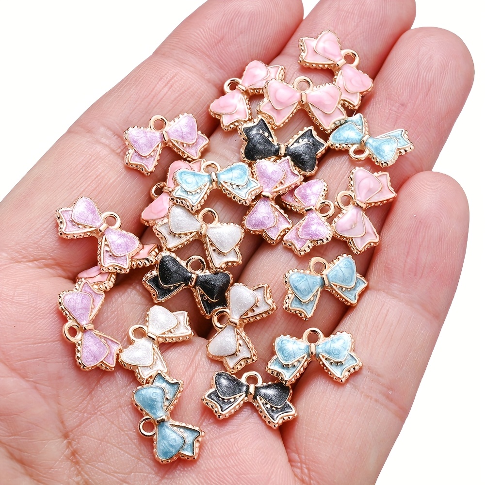 60pcs enamel bowknot tiny bow tie charms Temu