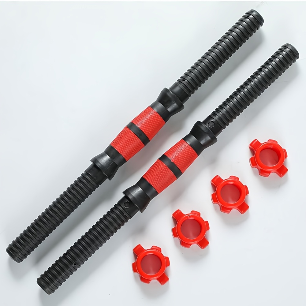 TEMU Multifunctionele Verbindende Dumbbell Bar Combinatie - Inclusief 2 stuks Rubber Gecoate Gewichtsstangen (Krasbestendig en Duurzaam) en 4 stuks