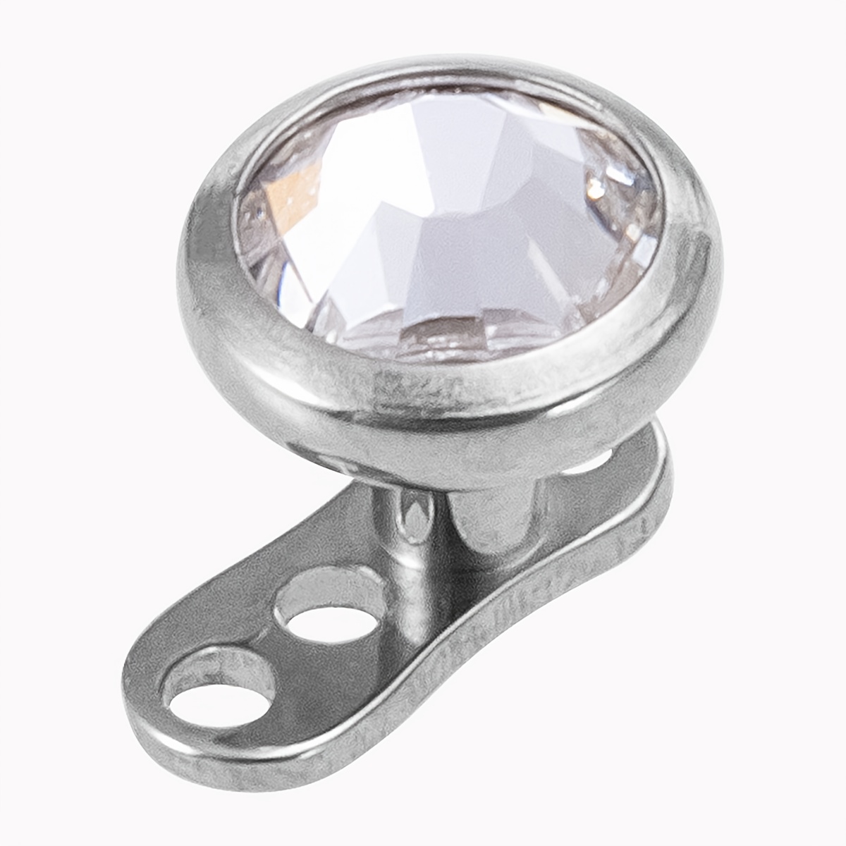 TEMU 1pc Fashionable And Elegant Hypoallergenic G23 Titanium Studded And Perforated Jewelry Synthetic Zirconia Body Accessory Suitable For Daily And