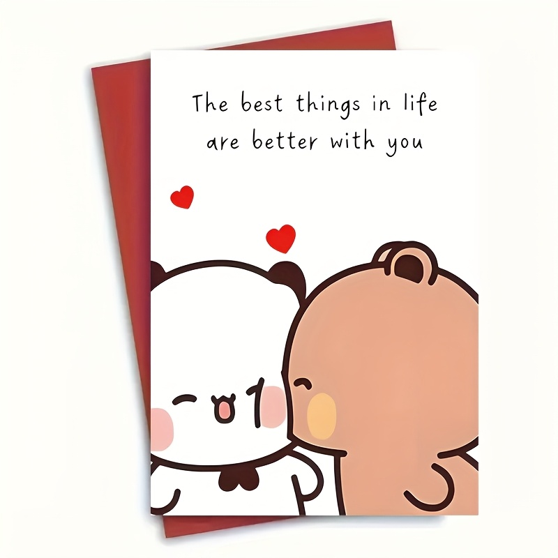 Cute Cartoon Bear Birthday Card, Anniversary Card, - Are Better - Perfect For Anniversary, Valentine's Day, Or - For Husbands, Wives, , Girlfriends &