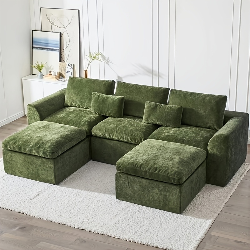 TEMU Canapé-lit sectionnel , canapé nuage moderne et minimaliste avec de L, canapés armature en mousse à mémoire de pour salon et chambre, canapé de