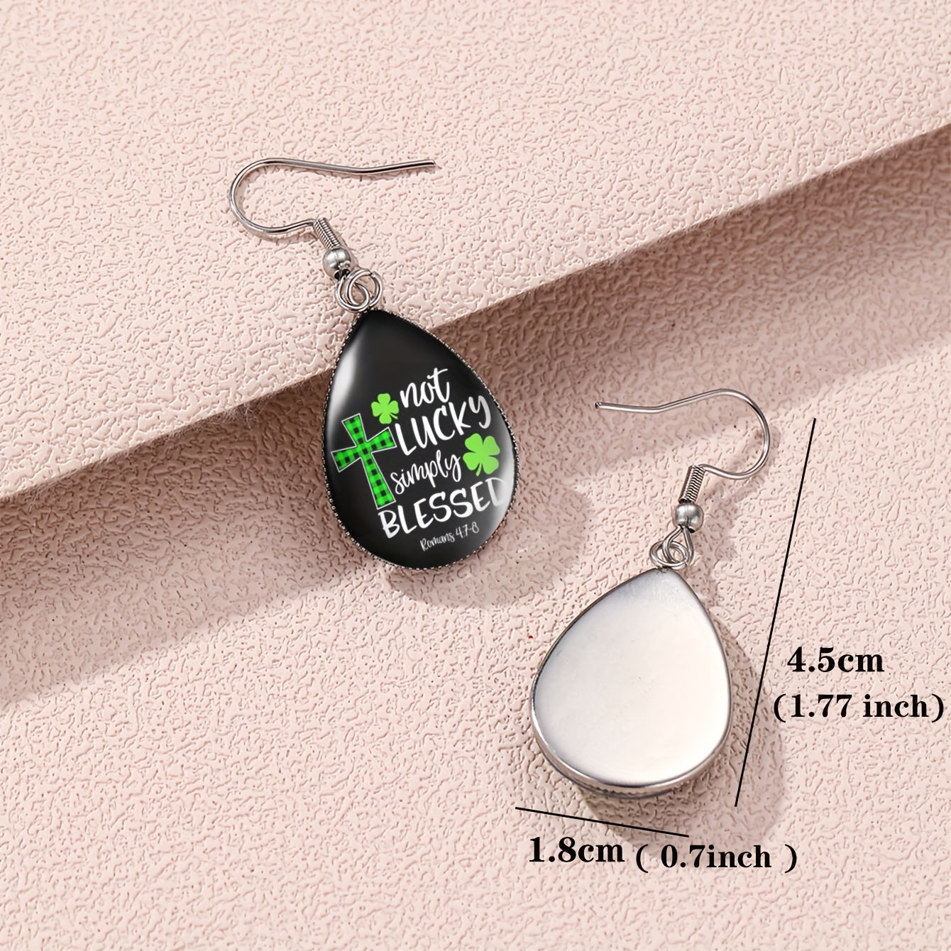 Simple Blessing St. Patrick's Day Cross Earrings