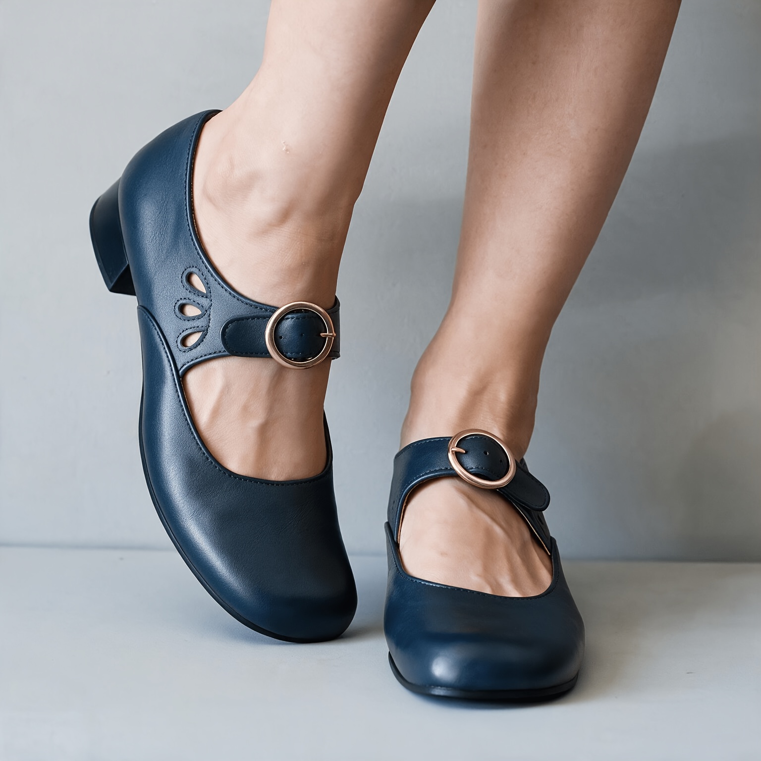 Image of 2026 New Arrival Women's Comfortable Jane Shoes, Round Toe Hollow Out Design With Adjustable Strap , Soft Insole And Outsole, Perfect For Workplace And Daily Wear, Women Shoes