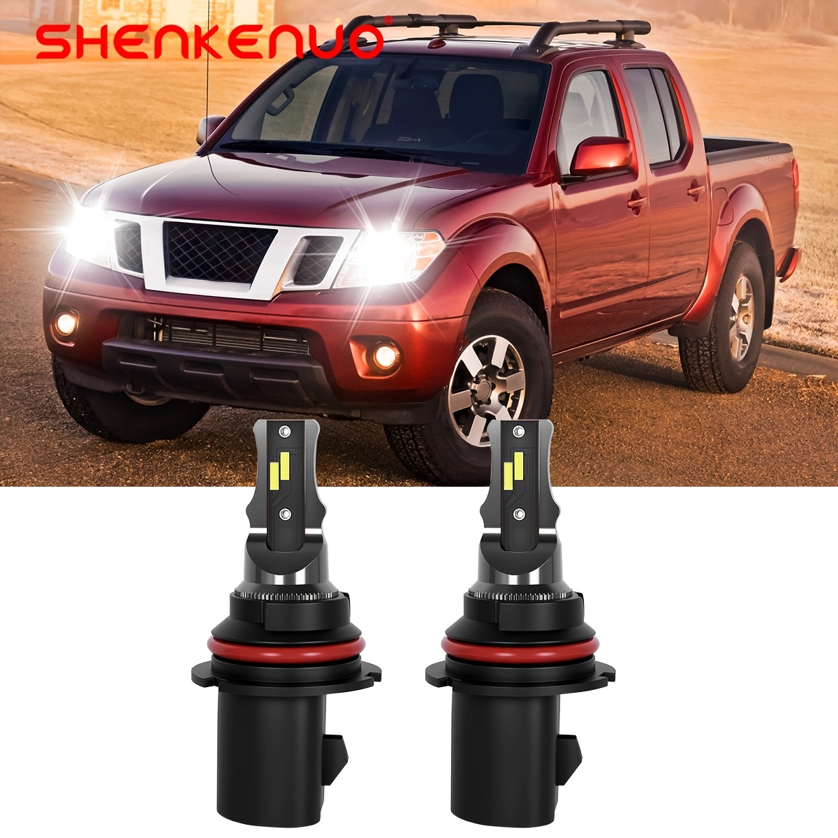 For Frontier Cab Pickup 2001-2020 2pcs Led Headlight High/low Beam 6000k White Plug And Play, Car Additions For Frontier, Without Battery