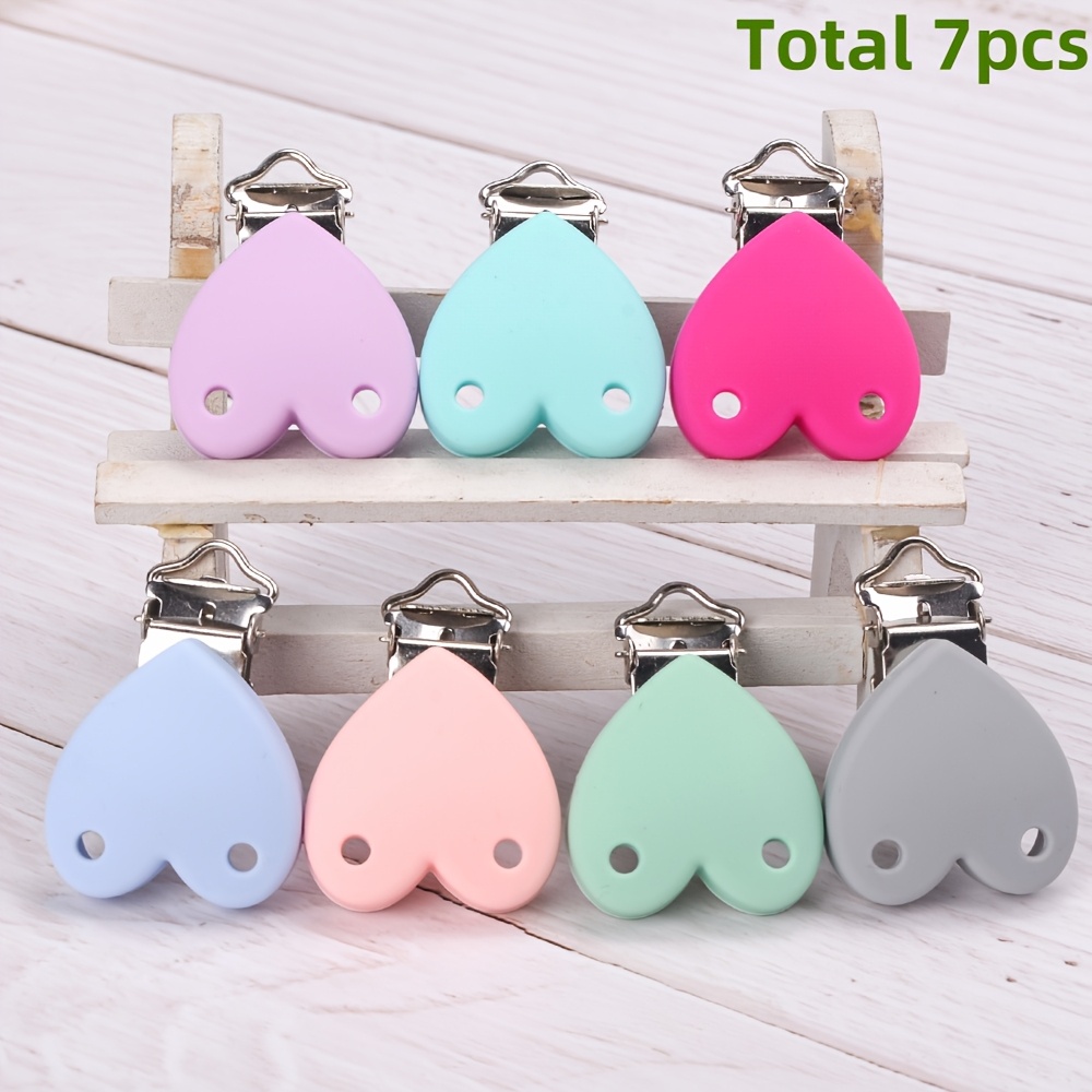 TEMU 4/7 Pezzi Clip in , a Forma di Cuore, Antiscivolo, Durevoli e Facili da Pulire in Colori per Accessori Fai da Te con Perline