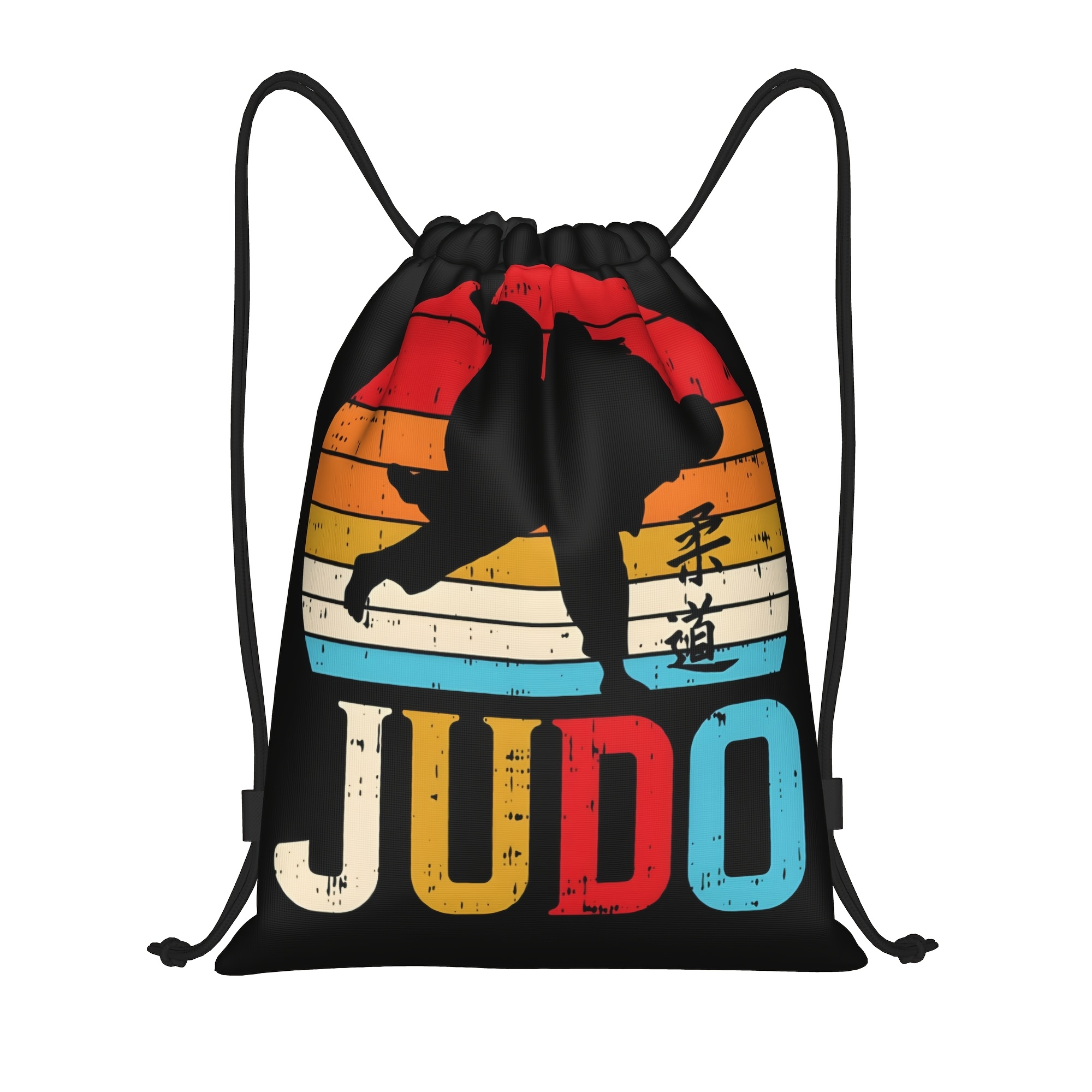 TEMU Unisex Drawstring Gym Bag, Suitable For Women And Men, Soft Judo Sports Backpack, With Pockets And Utility Pockets, Drawstring Closure, Multiple