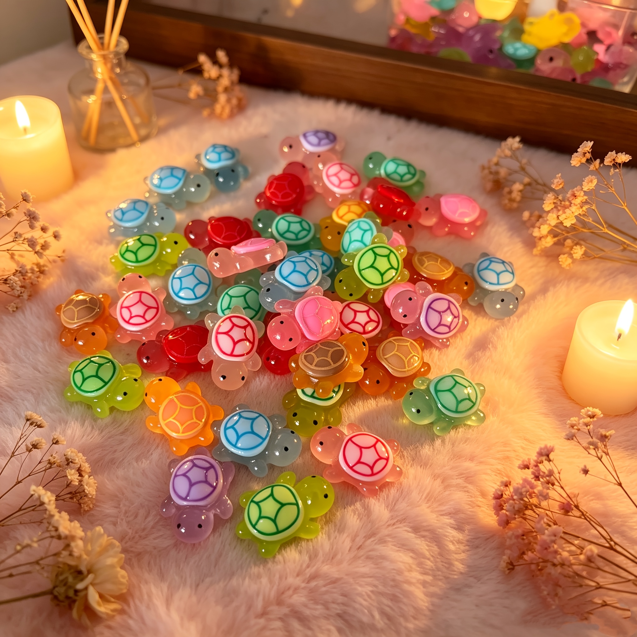 100 Mini Glitzer Enten Mehrfarbig – Harzfiguren 1,5cm Für Garten, Aquarium, DIY & Deko, Glatt & Kindersicher Kleine Harz Enten Mehrfarbig