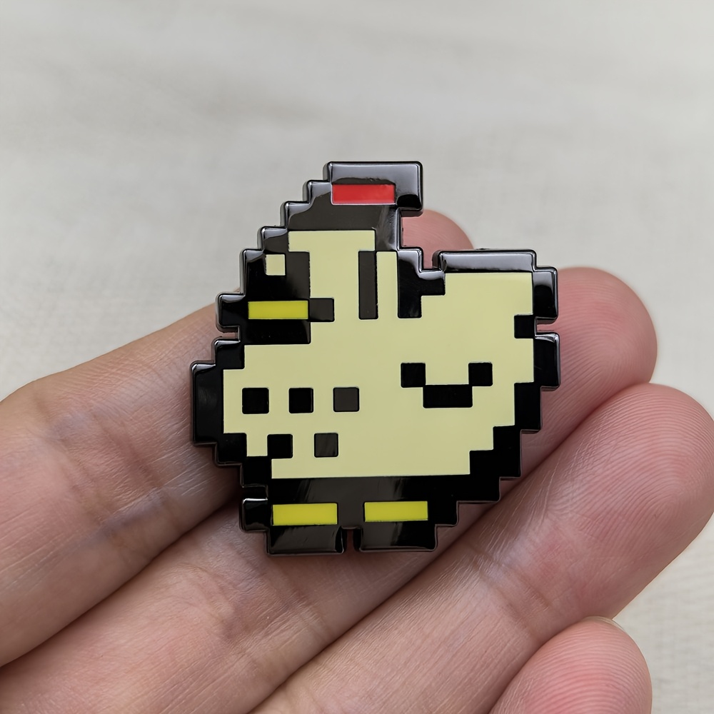 TEMU A Cute Pixel Animal Enamel Pin, Game-themed Brooch, Lapel Metal Badge For Hats, Backpacks, And Clothing Accessories, A Gift For Game Enthusiasts