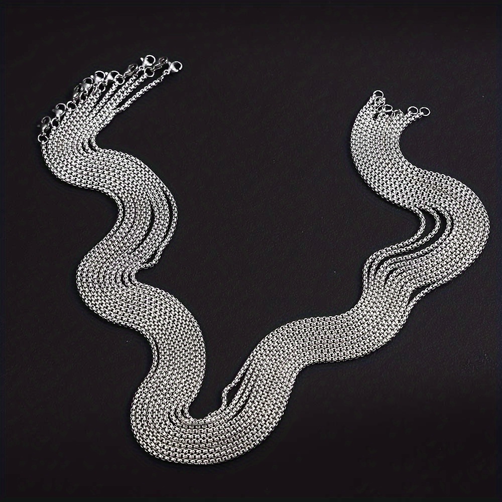 TEMU 10pcs Bohemian Style Stainless Steel Necklaces - Versatile Making Accessories For Daily Wear And Parties, Great For Diy Lovers, Party Accessories, Bohemian Style Necklaces, Durable Chain Design