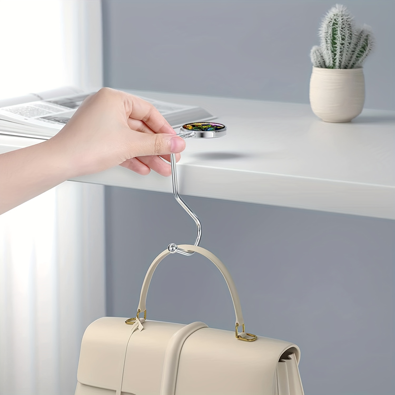 Purse Hook Hanger, Purse Table Hook Holder Bag Hanger Or Table Handbag Desk  Bar, Suitable For Home Office Uses