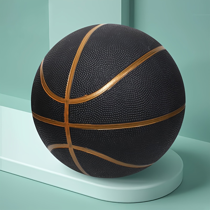 1pc, Black Rubber Basketball, Size 3/5/7, Indoor & Outdoor Competition Training Ball, Adult Sports Equipment, Team Sports Gear