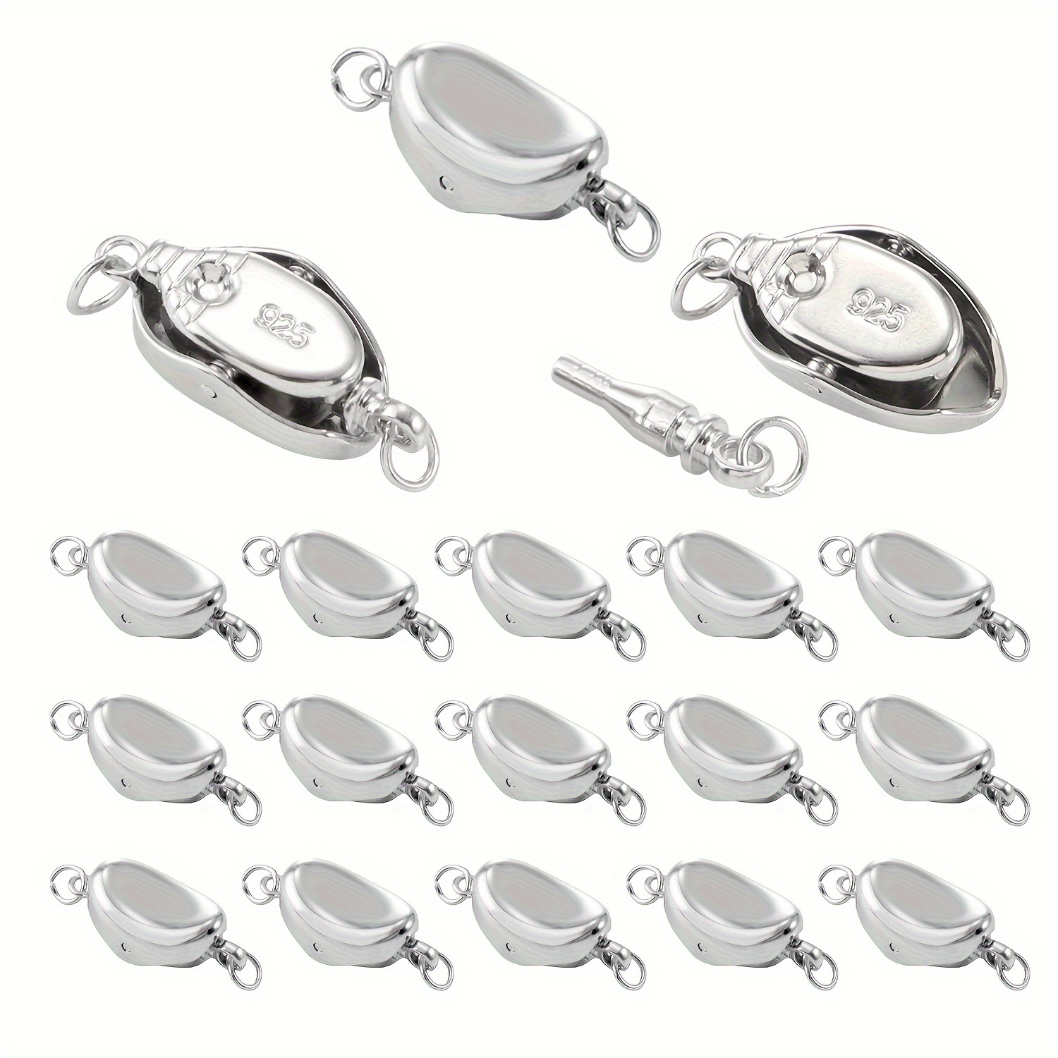

5-pack 925 Sterling Silvery Pearl Clasps - Diy Jewelry Findings For Necklaces & Bracelets Crafting Charms For Jewelry Making Beads For Jewelry Making