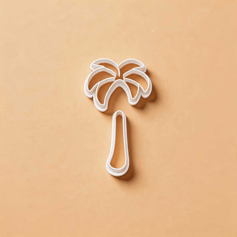 TEMU 2pcs Tropical Tree Polymer Clay Cutters, Beach Vacation Themed Cutting Molds, Plant Outline Plastic Cutting Tools For Diy Handmade Jewelry,