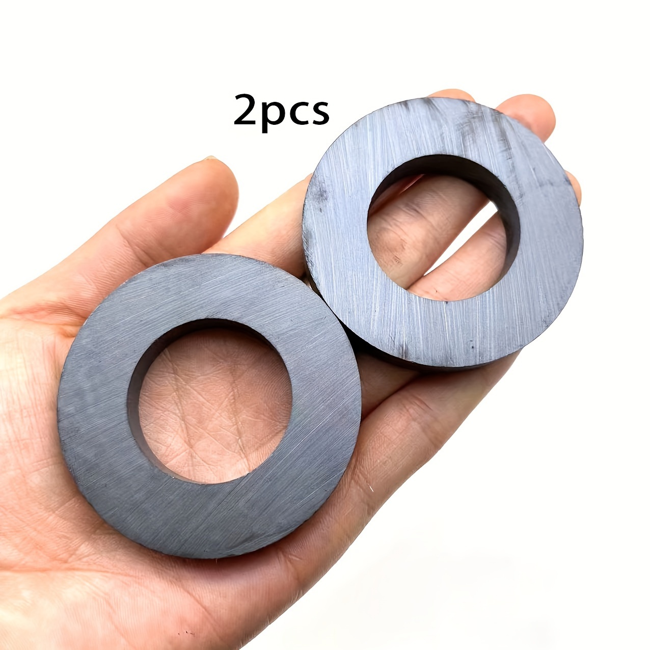 

Permanent Ring Magnets 60x10mm With 32mm Hole, Round Black Magnets For Speakers, Motors, 2pcs-pack