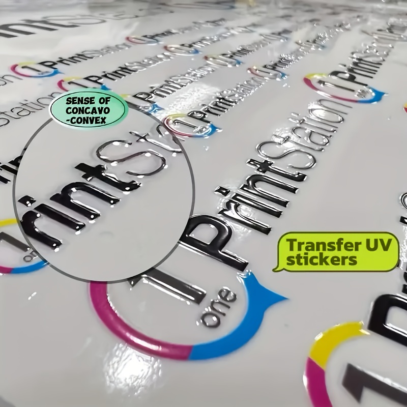 50 100pcs uv transfer stickers 1 97inch logo sticker custom uv transfer sticker transparent   printing transfer suitable for diy glass crafts   customization 0