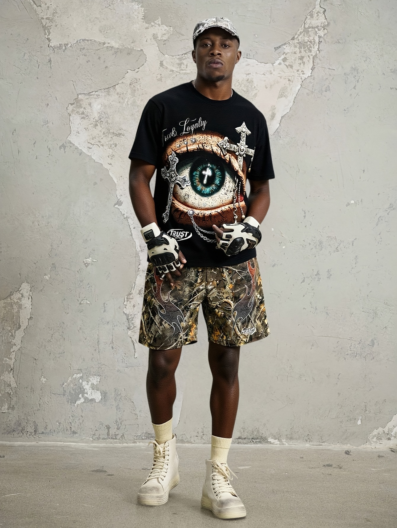 halloween mens horror street hip hop y2k punk style short - Temu