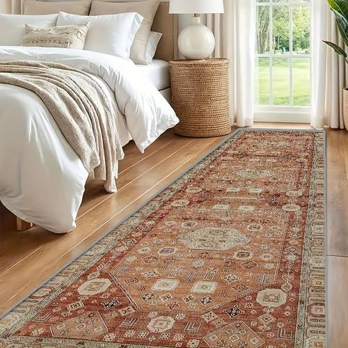 item picture sea shipping for 1pc of a european style moroccan runner rug featuring a minimalist bohemian geometric mat a rectangular doormat suitable for outdoor and bedside use