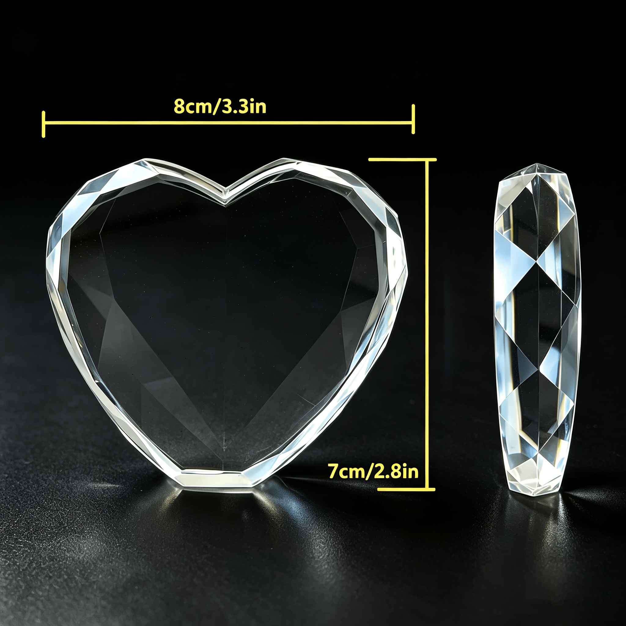 Custom Crystal Photo Block Heart-Shaped Pet Remembrance Plaque