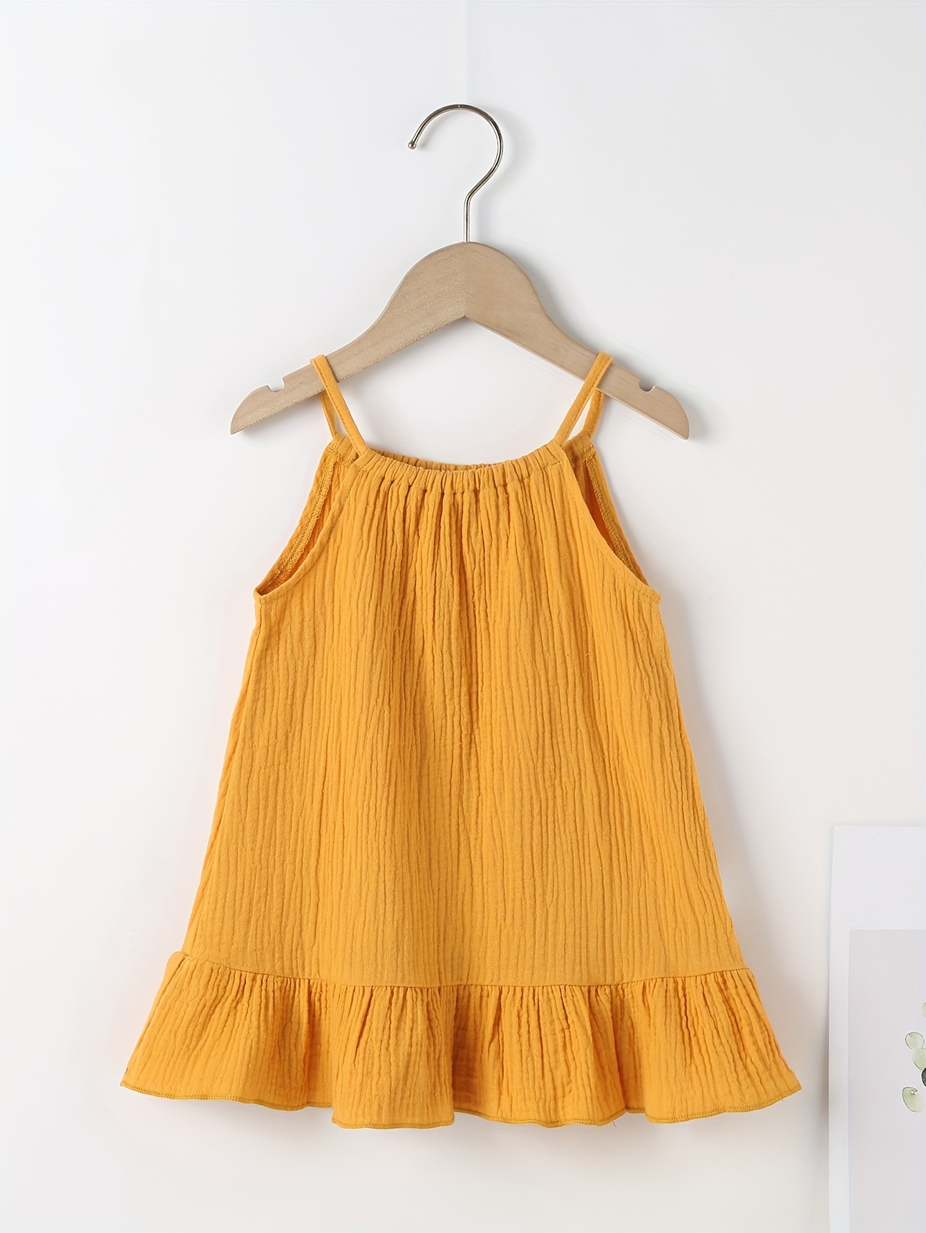 Baby Girl Solid Textured Button Up Sleeveless Tank Dress