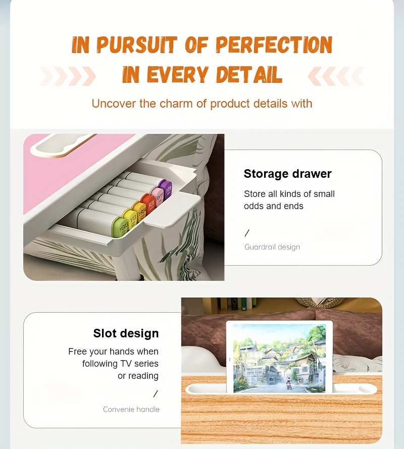 Extra Large Portable Laptop Folding Desk - Study Table, Sturdy and Durable, Ideal for Reading, Writing, and Eating on Beds, Sofas, and Floors. Multi-functional Tray Stand, Bed Table, Laptop Desk, No Assembly Required, Perfect Holiday Gift