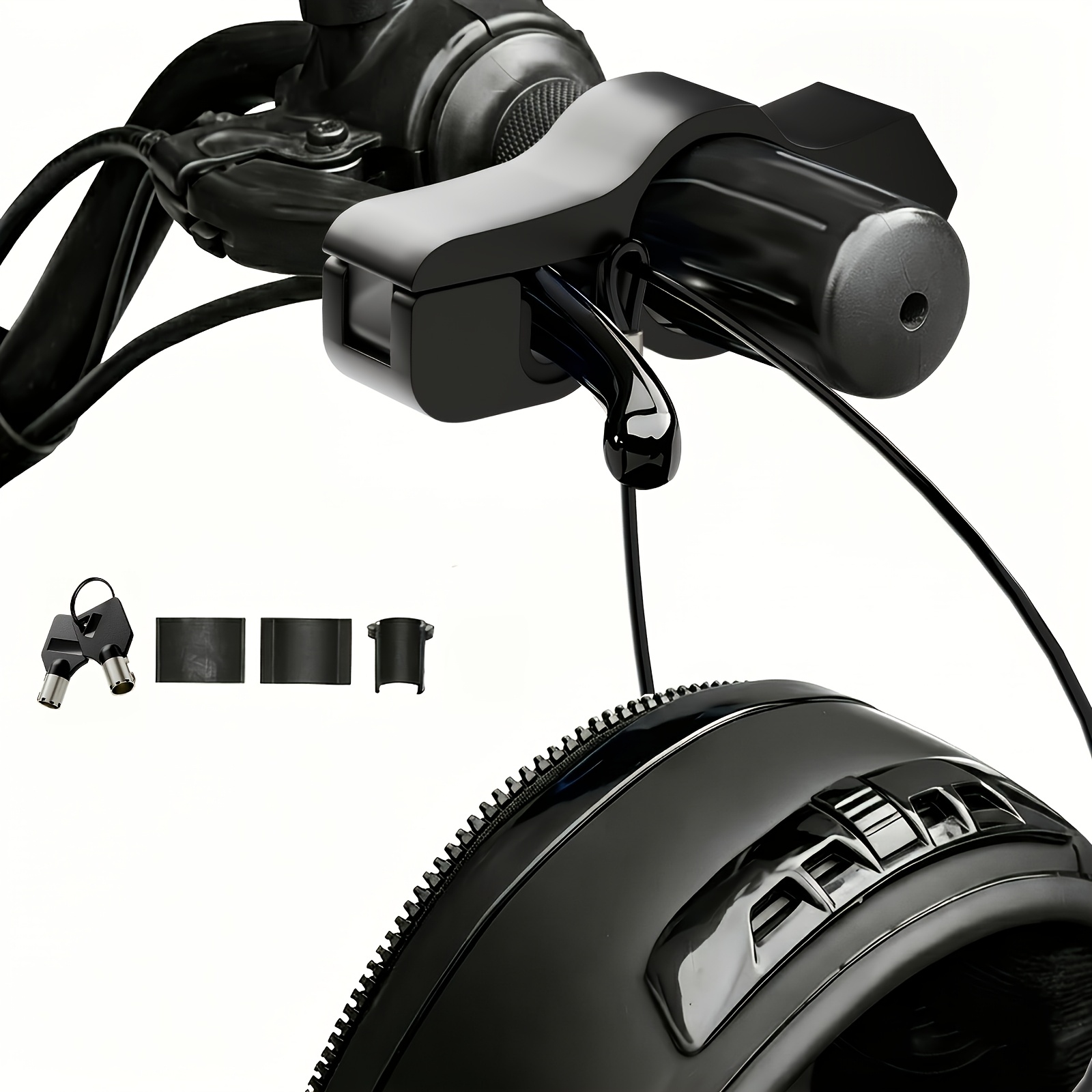 TEMU Of Motorcycle Helmet Lock, Handlebar Lock, And Anti-theft Brake Lock. Designed For Handlebars With A Diameter Of 1.3-1.5 Inches, This Universal