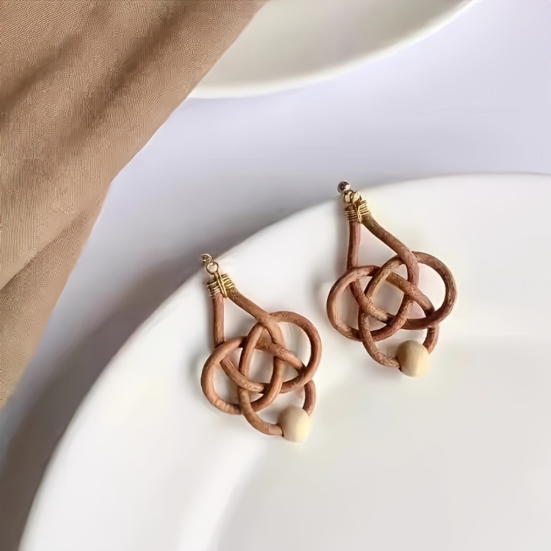Women's Chinese Knot Woven Earrings, High-End Ins-Style