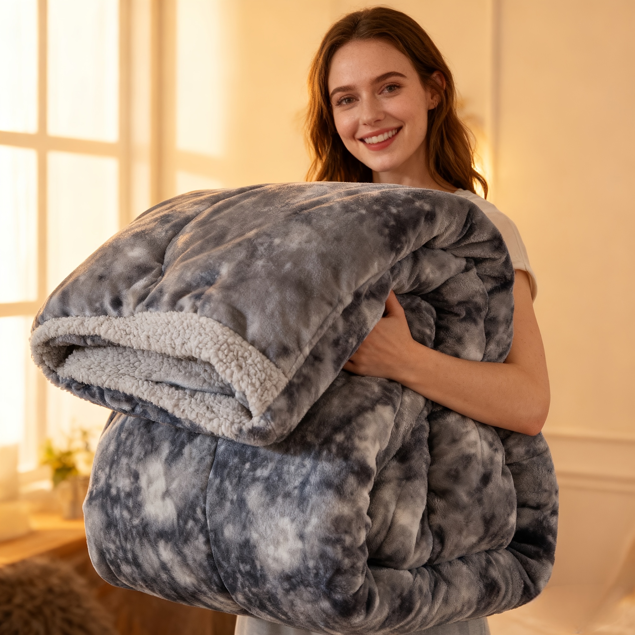 TEMU [while Stocks Last] Orhopui Ultra Soft Sherpa Fleece Blanket 500gsm Thick Plush King Size Throw Warm Cosy Blanket For Bed Couch Sofa Perfect For