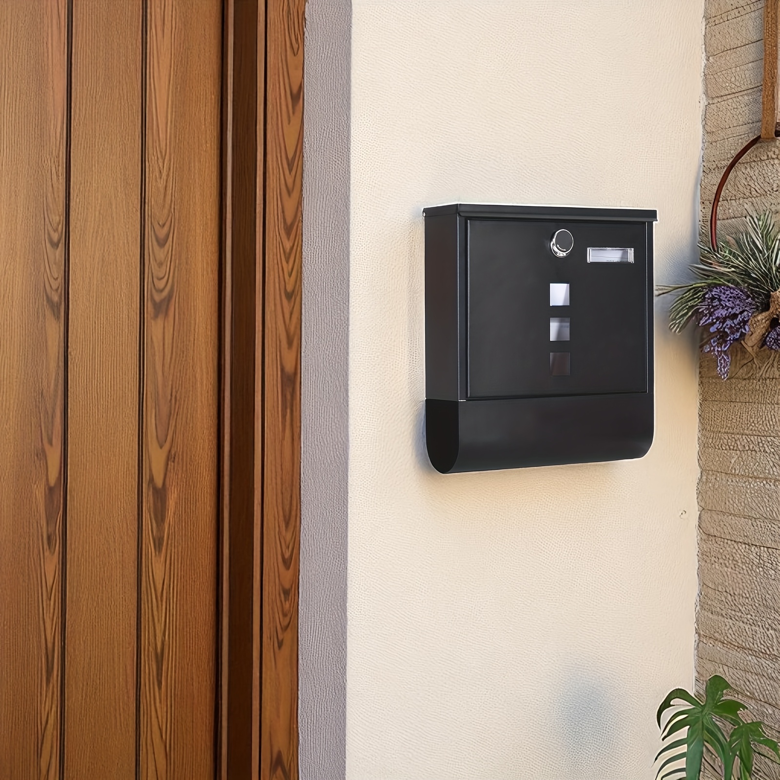 Temu Kulccsal ZáRható PostaláDa, Falra Szerelhető BiztonsáGi PostaláDa, Nagy KapacitáSú, AcéL BoríTáSú FéM PostaláDa HáZhoz-image