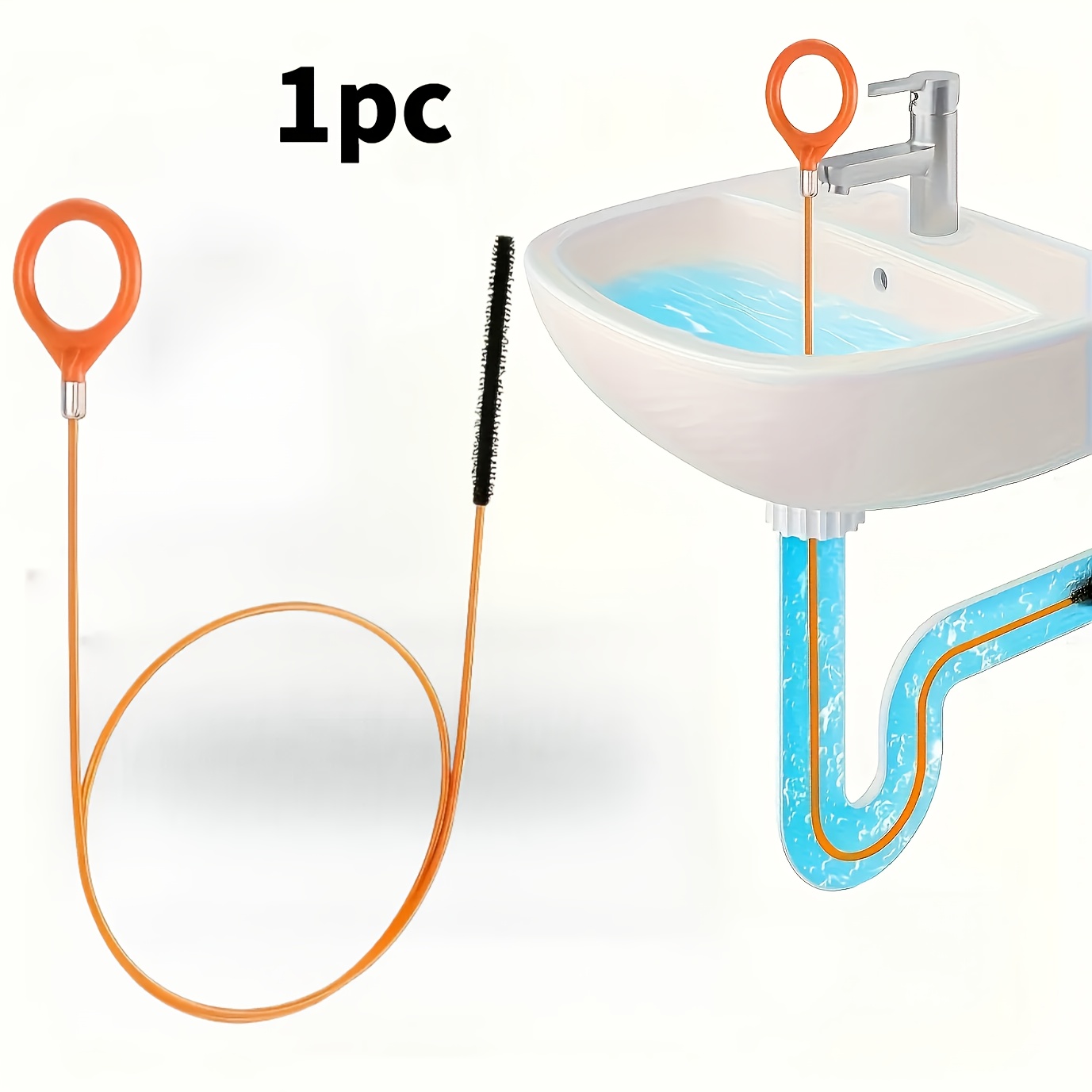 multifunctional pipe dredge made of heavy duty stainless steel and wear resistant nylon material suitable for all types of household pipes can remove hair soap   and other blockages   with multi size pipe dredge snakes
